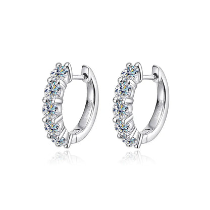 100% 925 Sterling Silver each 0.2ct 3.5mm Moissanite Hoop Earrings For Women Sparkling Wedding Party Fine Jewelry Gift