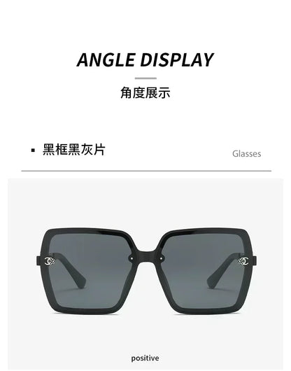 New Fashion Sunglasses for Women Hot Sale Polarized Large Frame Square Retro Sun Glasses Gradient Ladies Sunglass for Men UV400