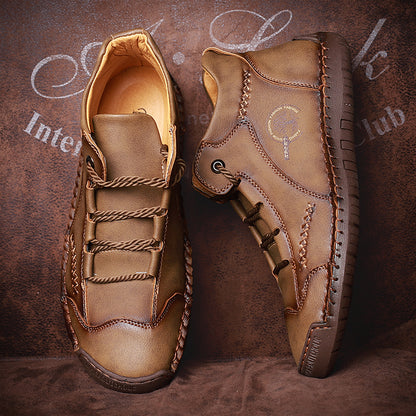 Fashion Men Ankle Boots Handmade Mens Boots Lightweight Mens Designer Boots Outdoor Sneakers Leather Work Boots Plus Size 38-48