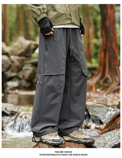 Male Hiking Pants Outdoor Waterproof Windproof Mountaineering Sports Pant Spring Autumn Zippered Pocket Fishing Camping Trousers