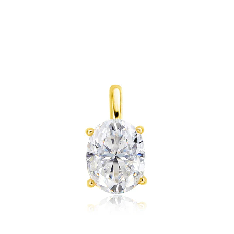 3/4/5CT Oval Cut Moissanite Pendant Necklace for Women Men Lab Diamond Classic Solitaire Chain Real 925 Sterling Silver