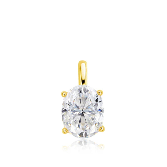 3/4/5CT Oval Cut Moissanite Pendant Necklace for Women Men Lab Diamond Classic Solitaire Chain Real 925 Sterling Silver