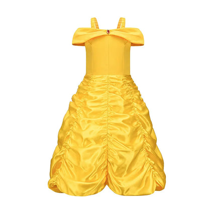 Kids Belle Costume Girl Halloween Princess Cosplay Party Dress Children Birthday Clothes Carnival Fancy Dress