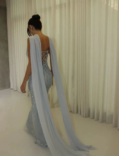 Customized Elegant Women's Dresses for Wedding Party Women's Evening Dress Mermaid Vestidos De Festa فساتين سهرة Shawl Prom