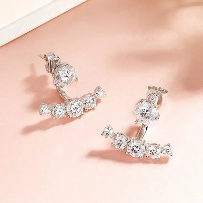 4.6CTTW Full Moissanite Stud Earrings for Women Sparkly Simulated Diamond S925 Sterling Silver Ear Jewelry Christmas Gift