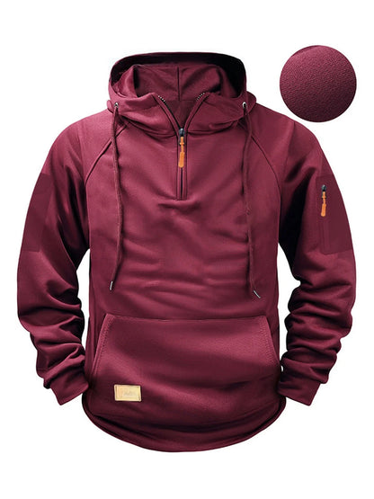 Autumn/Winter New Men's Hoodie Fashion Casual Sports Hoodie Retro Harajuku Long Sleeve Zipper Multi Pocket Loose Street Wear