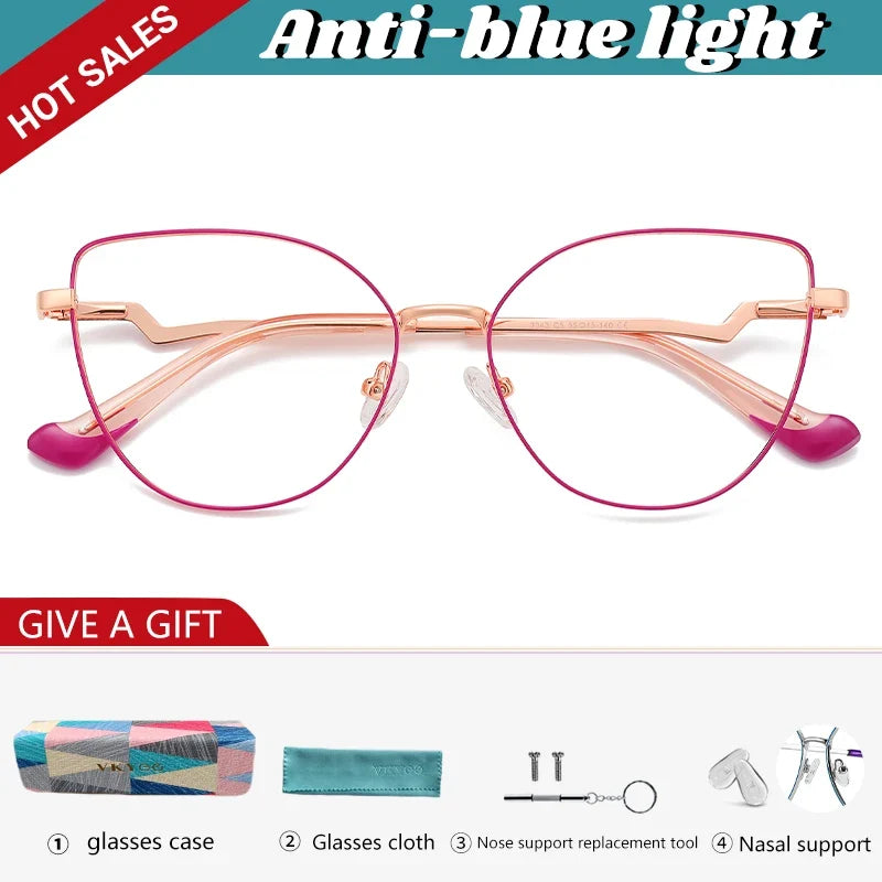 New Myopia Prescription Glasses Hyperopia Reading Glasses Anti Blue Light Computer Glasses Optical Eyeglasses Frame Women