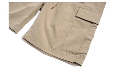 2024 Summer New  Oversize Lightweight 190g  Quick Dry Fabric Cargo Drawstring Shorts Men Cool Fishing Hiking Shorts