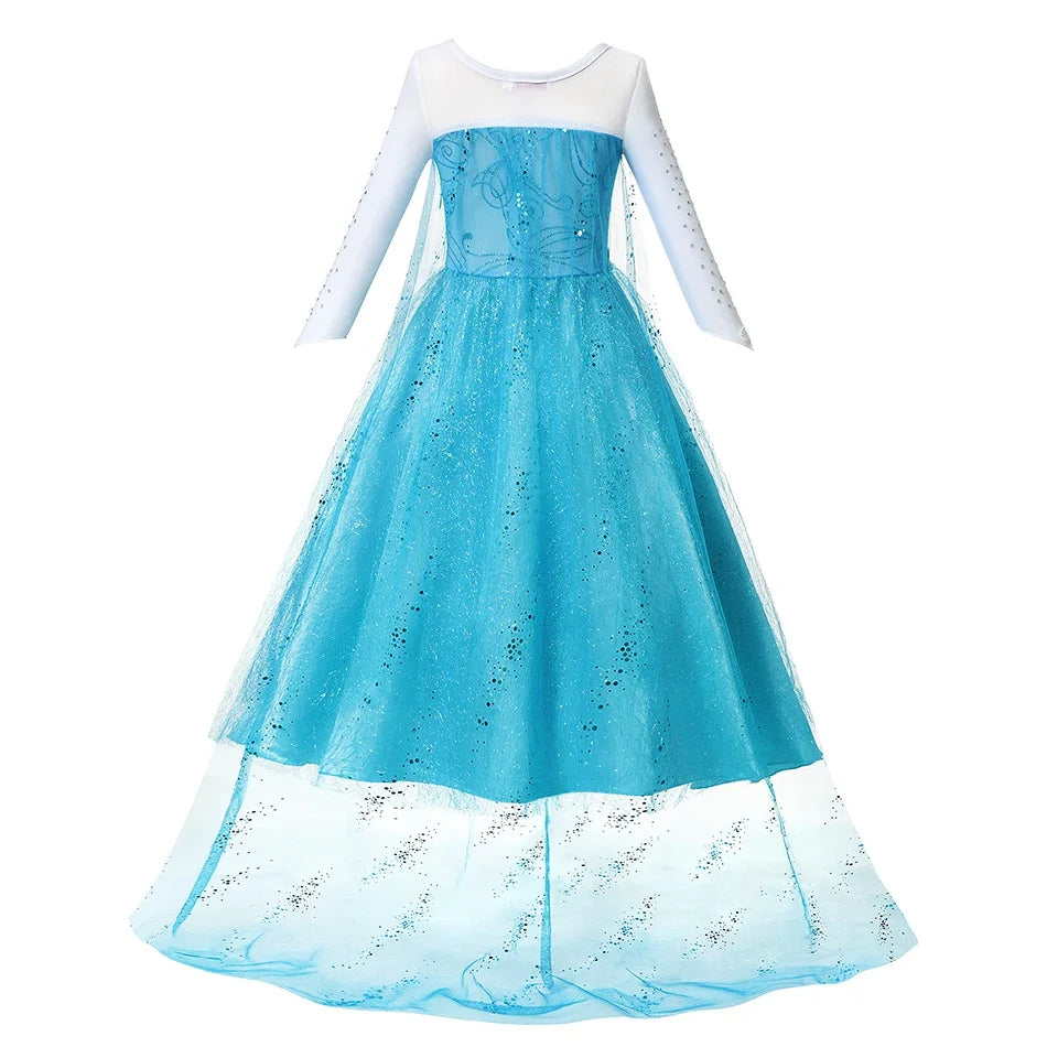Children Costume Girl Dress Halloween Princess Cosplay Party Rapunzal Anna Elsa Birthday Clothes