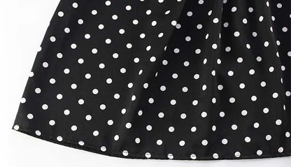 Hollow Out Backless Halter Lace-up Outfits Sheath Women Dresses A-Line Fashion Dot Prints Elegant Female Bodycon Sexy