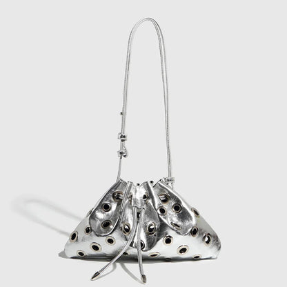 Hollow Rivet Designer Shoulder Bag Designer Luxury Bags Women 2025 Drawstring Bucket Bags High Quality Handbags Mini Purses Chic