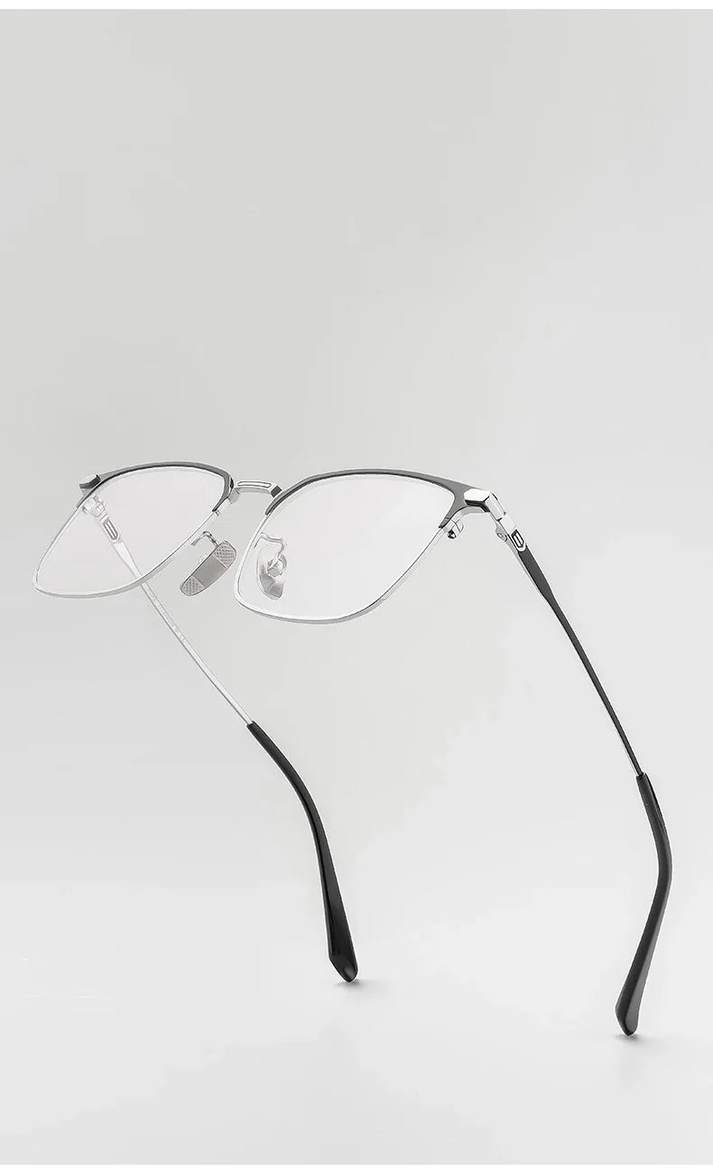 Fashion Square Pure Titanium Frame Simple Design Men's Anti-blue Light Glasses Can Be Customized Prescription 8007TS