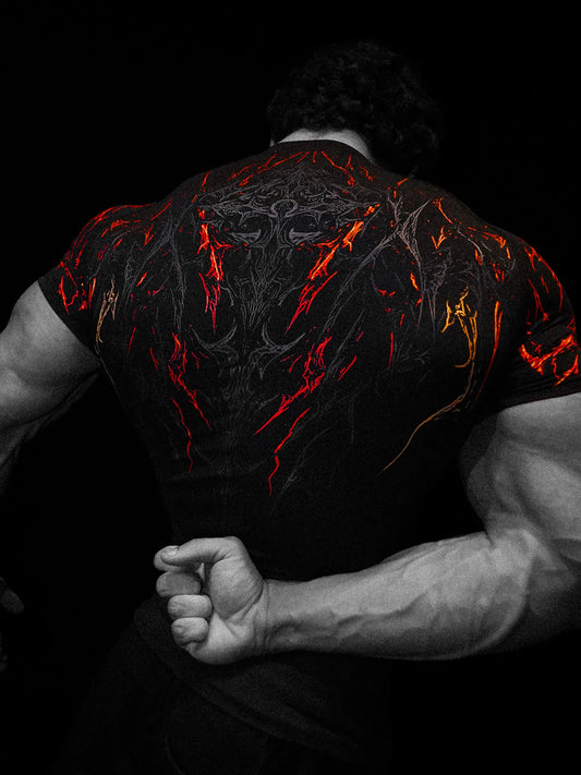 Dark Dragon Slayer Men's 2026 Summer New Fitness Clothes Speed Drying Running Printed Compression Clothes Sports T-shirt