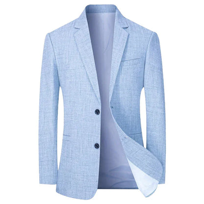 Brand Middle Aged Men Blazers Jacket 2026 Spring Autumn Two Buttons Business Casual Blazer Male Minimalist Mans Clothing