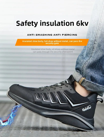New Lightweight and Breathable Labor Protection Shoes for Men and Women Anti Smashing and Anti Piercing Steel Toe Safety Shoes