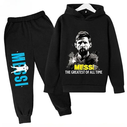 Messi Print Children's Set Sports Hoodie Pants Suit 2pcs Set Boys Girls Baby Kid Clothing Casual Fashion Autumn Winter sportsuit