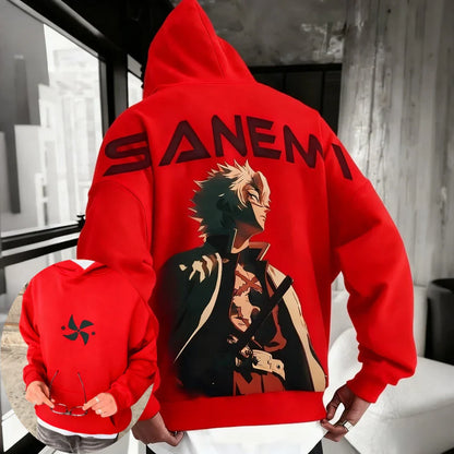 Demon Slayer: Kimetsu no Yaiba Men Hoodie Sweatshirt Sanemi Shinazugawa Anime Spring Autumn Boy Long-sleeved Parent-child Outfit