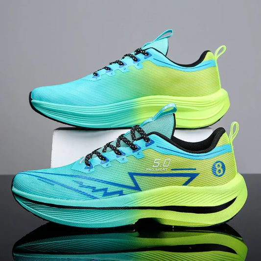 Men's Carbon Plate Running Shoes Soft Cushion Shock Absorbing Sports Shoes Unisex Sneakers Light Anti-Slip Training Shoes