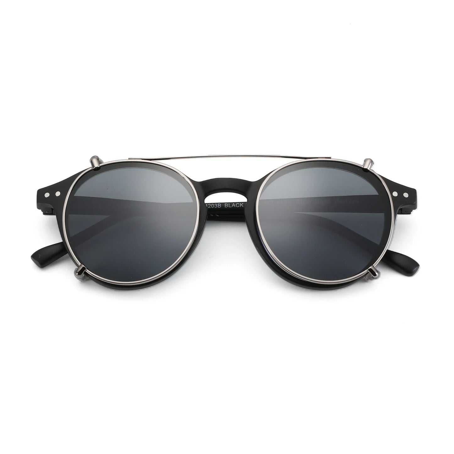 Steampunk Style Clip On Sunglasses for Men Women Anti Blue Light Glasses+Polarized Clip Fashion/Retro Computer Eyewear