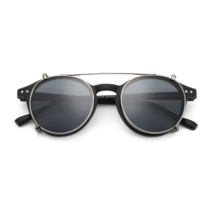 Steampunk Style Clip On Sunglasses for Men Women Anti Blue Light Glasses+Polarized Clip Fashion/Retro Computer Eyewear