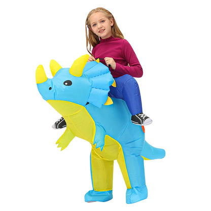 Kids Child Dinosaur Inflatable Costume Unicorn Dress Suits Anime Purim Halloween Party Cosplay Costumes for Boys Girls