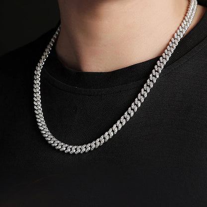 Sparkling Real Full Moissanite Cuban Chain Bracelet for Men Women 8mm S925 Sterling Silver Hip Hop Diamond Link Bracelets