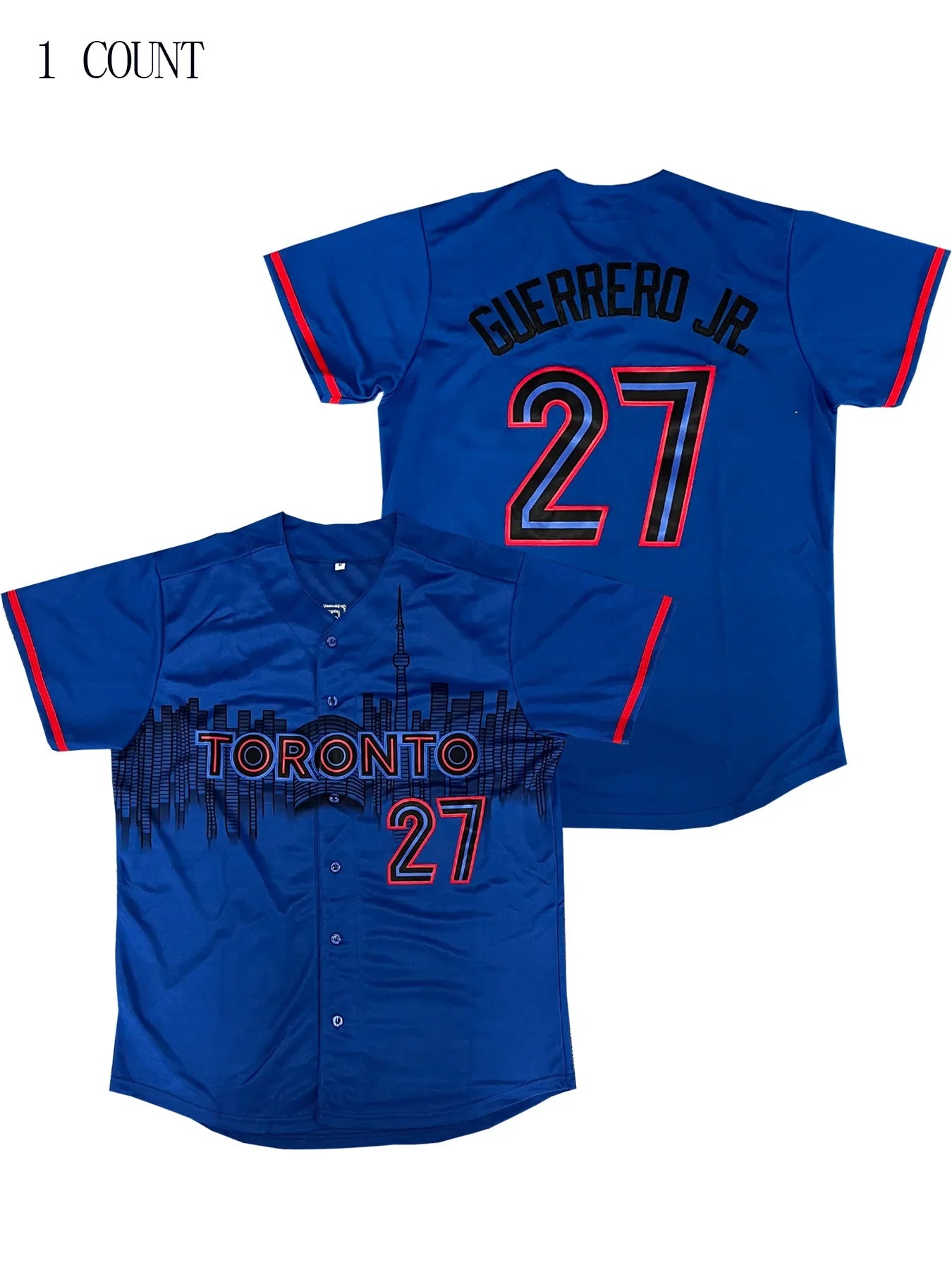 Boyfriend Style Men's Toronto Baseball Jersey Embroidery Loose Uniforms Breathable Outfits Casual Sports Short Sleeves Shirts