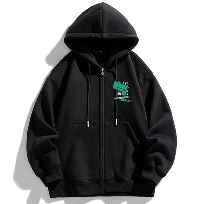 Autumn Winter Plus Size Jacket Men's Pocket Coats Loose Fashion Full Zip Hoodies Coat 5XL 6XL 7XL Fat Male Clothing 110-185KG