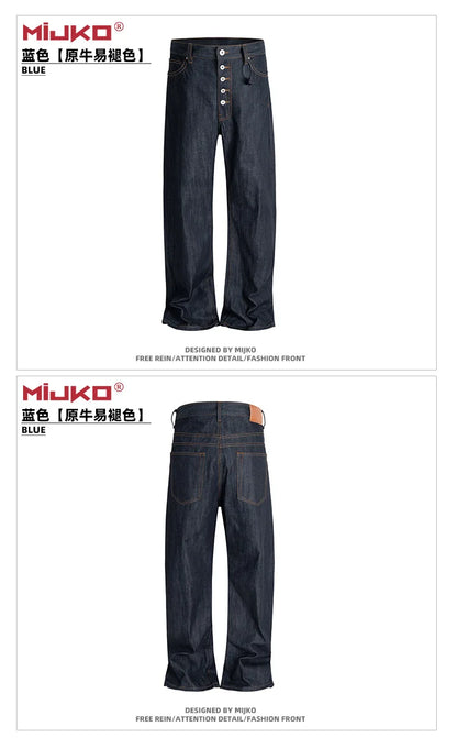 BootCut Original Jeans Wide Leg Trousers Straight Button Design ZJ124