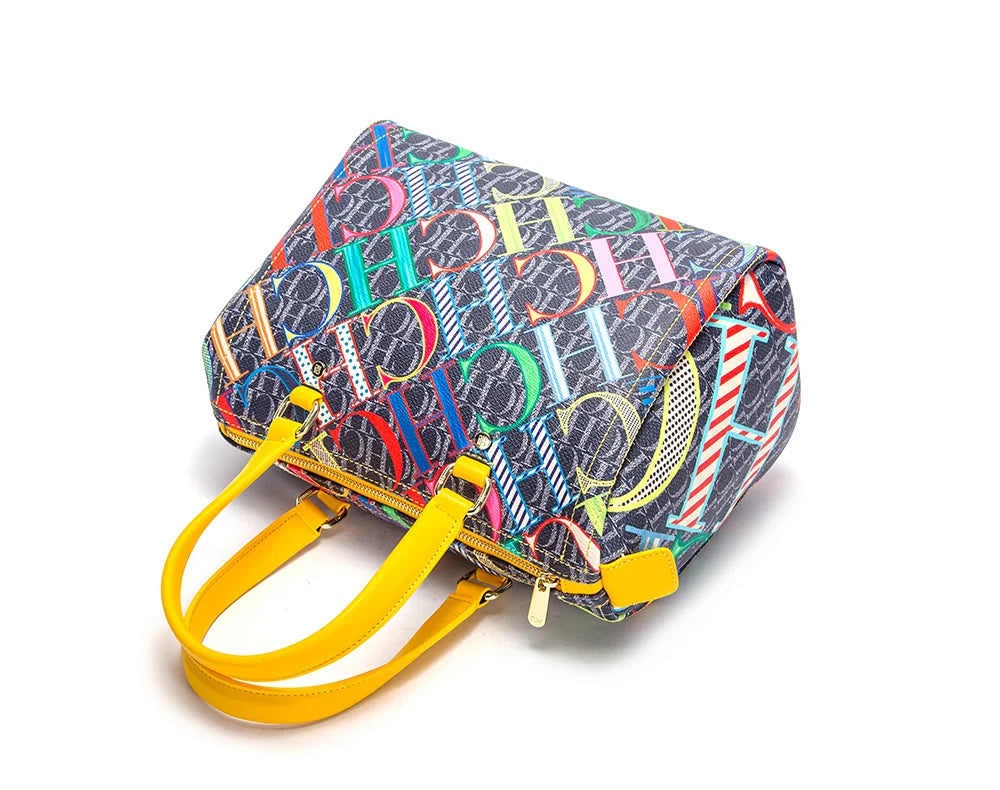 Colorful Print Design Spacious New-Style Women's Tote Bag Unique Prints Fashionable Women's Clutch Bag