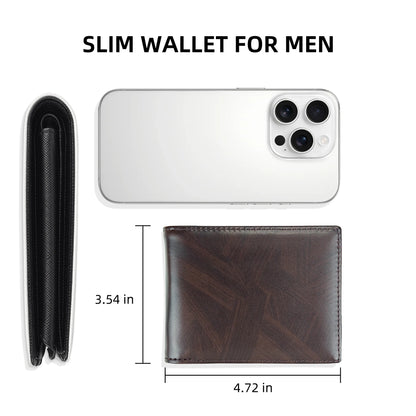 Men's slim wallet credit card ID holder casual men's leather short multi-card wallet business men's wallet