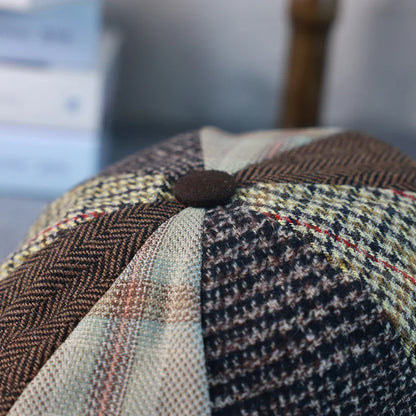 Spring Autumn Winter Men Classic Splicing Octagonal Hats Retro British Newsboy Cap Gatsby Woman Men Beret Caps  005