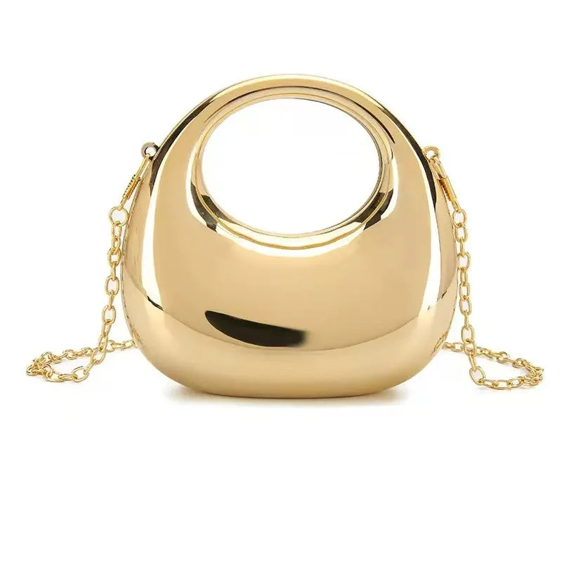 Mini Acrylic Dinner Bag Women's Crossbody Chain Handbag New Arrival Elegant Folded Underarm Bag with Magnetic Buckle Clutch
