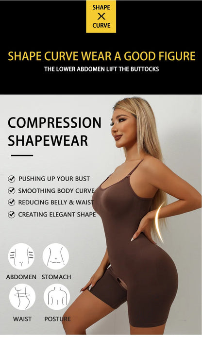 Bodysuit Shapewear Women Tummy Control Full Body Shaper Seamless Open Crotch Shorts Waist Trainer Butt Lifter Slimming Underwear