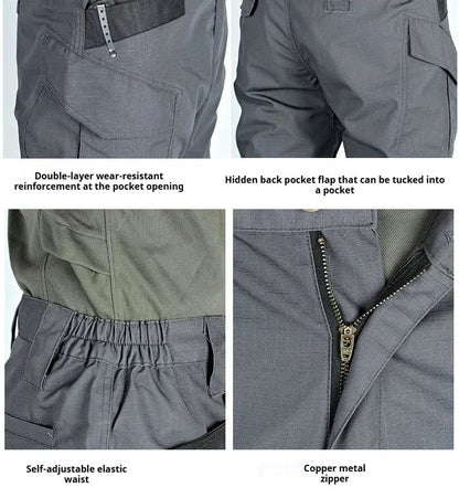 Raiders Tactical Pants Men's Summer Outdoor Work Pants with Multiple Pockets Camouflage Anti Tear Loose Casual Pants