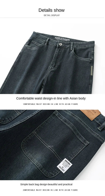 2026 New Y2K  Autumn and Winter Baggy  Jeans Men's  Loose Straight Wide-leg Business Trousers Mens Clothing