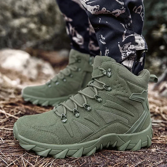 Men Boots Outdoor Combat Ankle Boot Tactical Boots for Man Anti-Slip Motocycle Boots Climbing Hiking Shoes Size 39-46