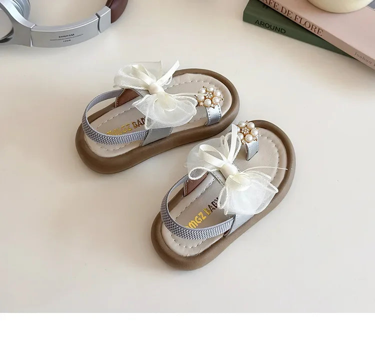 2025 Children Sandals for Girls Summer New Fashion Korean Style Soft Bottom Anti-slippery Versatile Chic Princess Beach Shoes