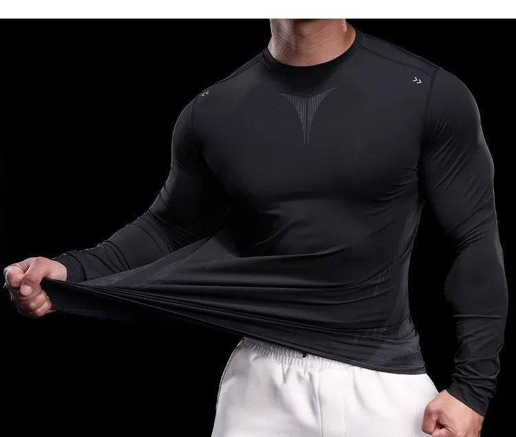 Autumn Sports Gym Fitness Clothes Tights Long-sleeved Running Training Bottoming Tops Long-sleeved T-shirts High Elasticity