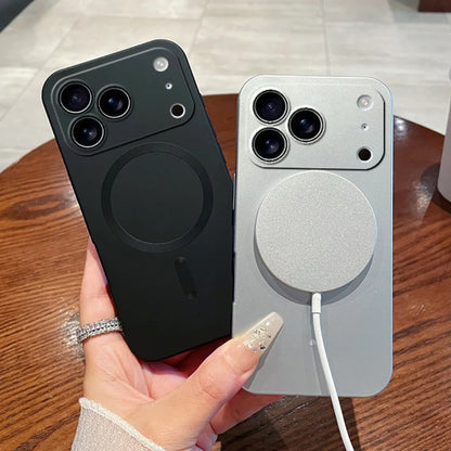 Luxury Matte Magnetic Phone Case For iPhone 17 13 16 Pro Max 15 14 Plus 16E 17 Air For Magsafe Charge Lens Protector Cover