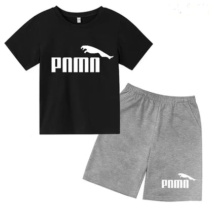 Des vêtements esthétiques pour les enfants de 3 à 12 ans, T-shirt imprimé avec des lettres, blouse à manches courtes et pantalon