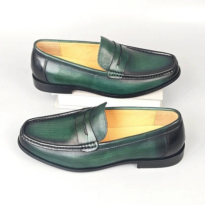 Classic Men Penny Loafers Genuine Leather Slip On Casual Formal Dress Shoes Mens Wedding Party Office Moccasins Shoes