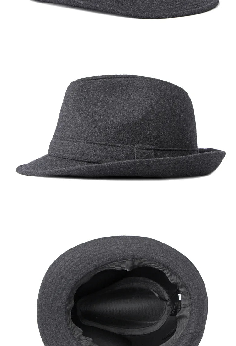 Gentleman Hat Men's British Style Retro Simple Pure Color  Top Hat Men's Casual Jazz Hat