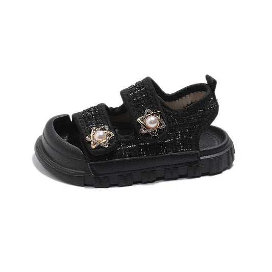 2025 Summer New Children Sandals Girls Elegant Princess Style Sandals Baby Anti-kick Foot Protection Sandals