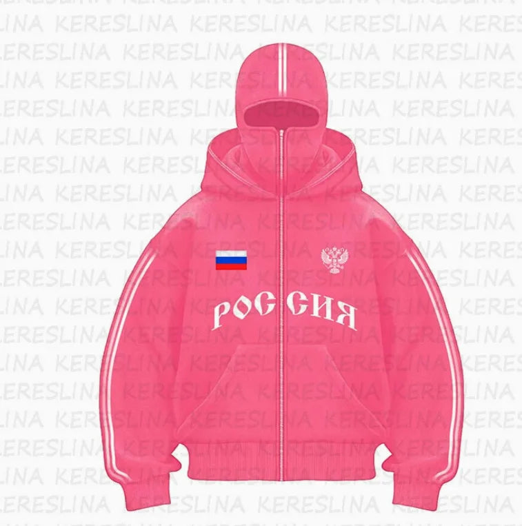 Ninja jacket 2025 new model hot sale upper and lower double-head zipper POG GHB print niche design new model