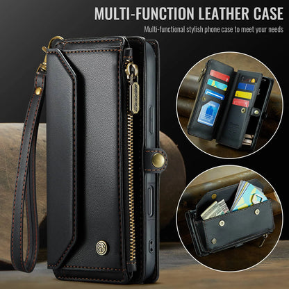 Crossbody Wallet Case for iPhone 17 Pro Max iPhon Air 17 Pro,RFID Blocking, 7-10 Card Slots, PU Leather Flip Wristlet with Strap