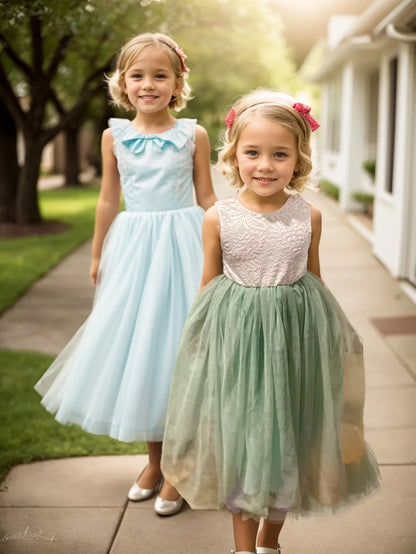 2024 Flower Girl Dress Baby Kids Summer Princess Party Lace Wedding Birthday Dresses Children Clothing 2 4  6 8 10 12 14