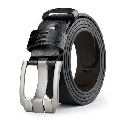 Pure Leather Belt, Men's Casual Leather Belt, Young People's Needle Buckle Denim Belt
