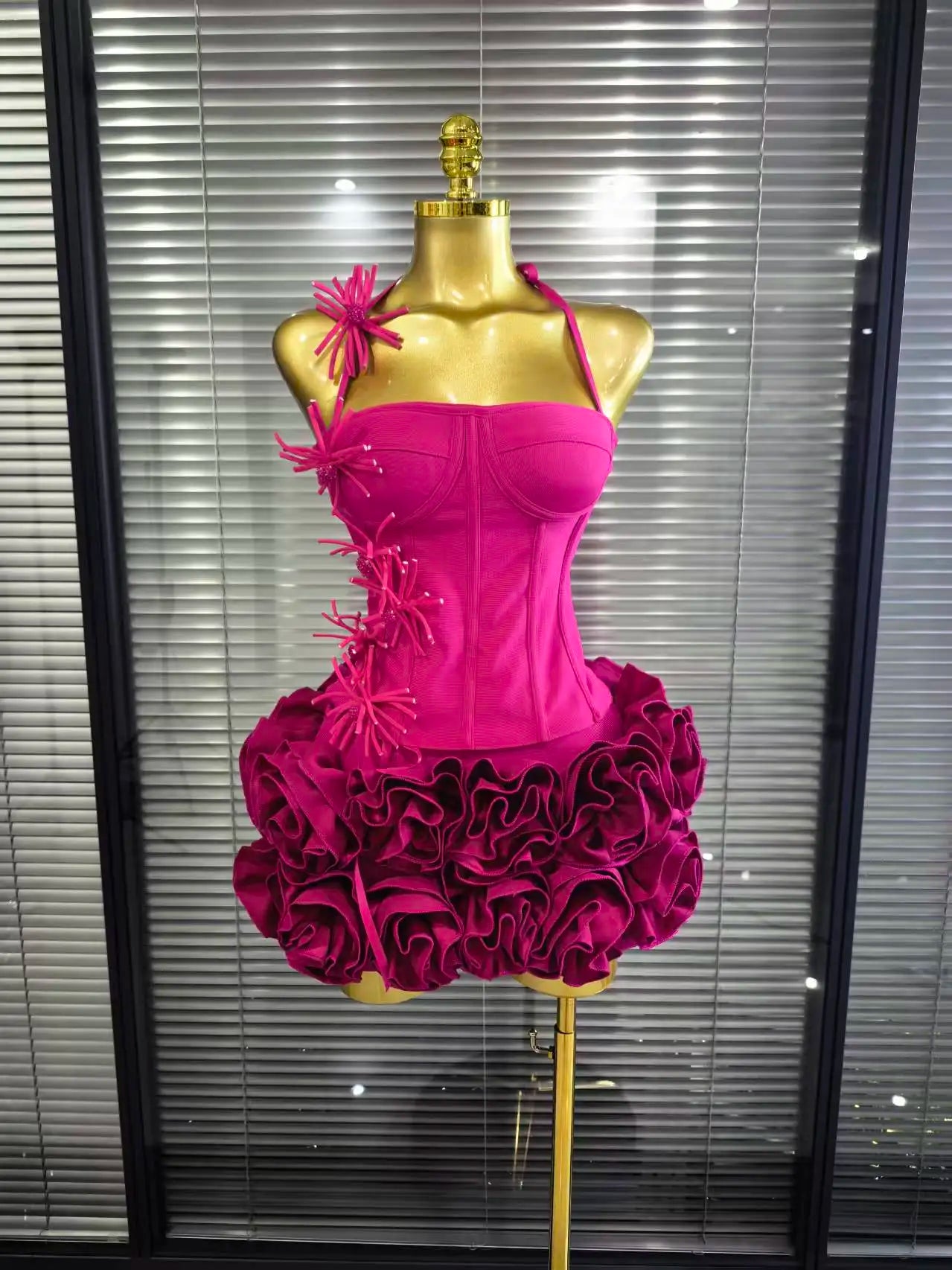 Christmas Style Women Sexy Strapless Florlas 2 PIeces Bodycon Mini Bandage Dress Nightclub Party Wedding Mermaid Outfit