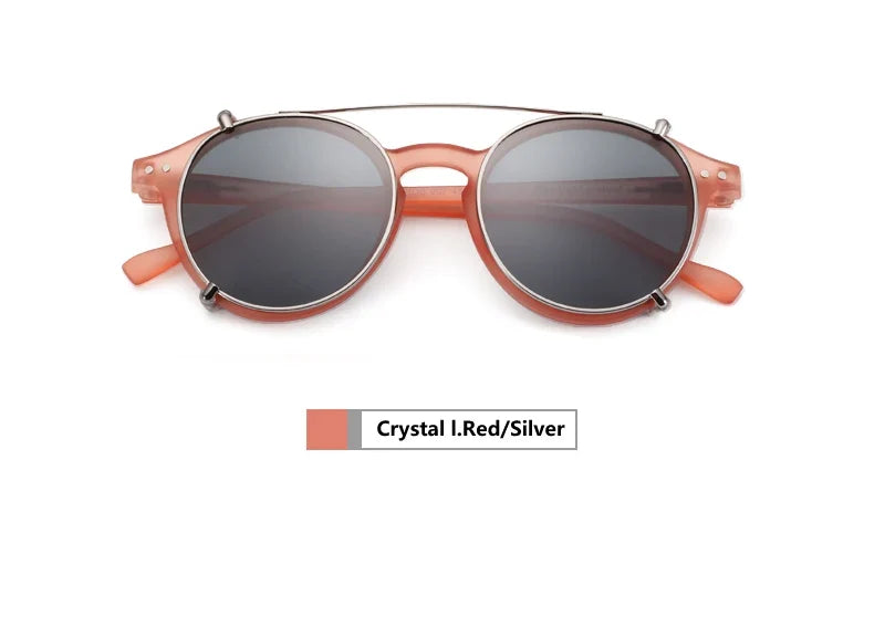 Steampunk Style Clip On Sunglasses for Men Women Anti Blue Light Glasses+Polarized Clip Fashion/Retro Computer Eyewear